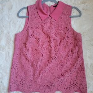 Pink lined, lace blouse